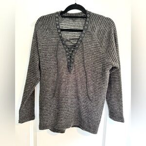 S Lace Up Sweater